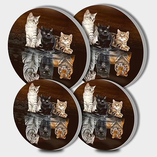 Walarky Cat and Tiger Picture Round Hob Covers Animal Reflection 4-Piece Stove Plate Cooker Hob Covers for Cookers Top Burner Gas Range Protector Cookware Accessories Cooktop Farmhouse Decor Walarky Cat and Tiger Picture Round Hob Covers Animal Reflection 4-Piece Stove Plate Cooker Hob Covers for Cookers Top Burner Gas Range Protector Cookware Accessories Cooktop Farmhouse Decor von Walarky