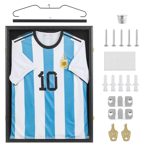 Walasis Fußballtrikot-Rahmen-Set, 60 x 80 cm, Holz-Trikot, Schattenbox für Erwachsene und Kinder, Schwarz Walasis Fußballtrikot-Rahmen-Set, 60 x 80 cm, Holz-Trikot, Schattenbox für Erwachsene und Kinder, Schwarz von Walasis