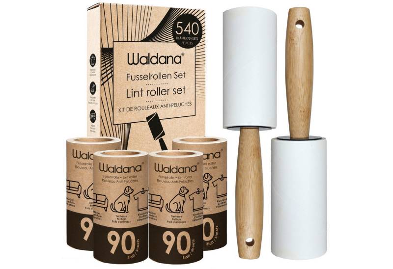 Waldana Fusselroller Set - 6 Rollen je 90 Blatt - 540 Blatt - Fussel Tierhaar Entferner Waldana Fusselroller Set - 6 Rollen je 90 Blatt - 540 Blatt - Fussel Tierhaar Entferner von Waldana