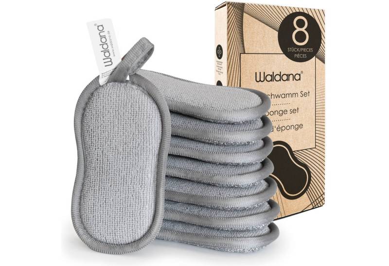Waldana Scheuerschwamm 8 Stück, doppelseitig Putzschwamm Spülschwamm Schwamm Mikrofaser, Doppelseitig, Waschbar von Waldana