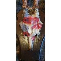 Deko Dekoschädel Geweih Schädel Dekogeweih Rehbock Jagdtrophäe Reh Strass Fliegenpilz Käfer Wald Natur Hirsch von Walddeko