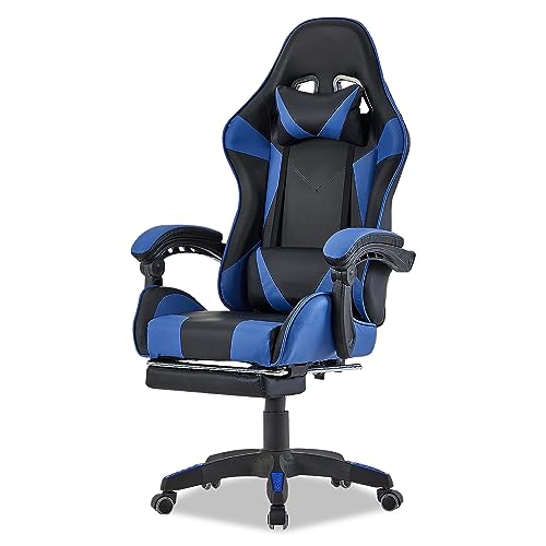 Walden Gaming Stuhl bürostuhl ergonomisch Office Chair bürostühle Gaming Chair Rückenlehne Sitzhöhe verstellbar Drehstuhl Racing Office Computer Ergonomic Video Game Chair (Blau) von Walden