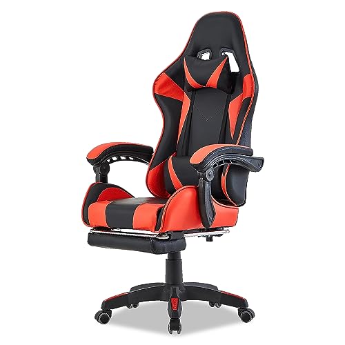 Walden Gaming Stuhl bürostuhl ergonomisch Office Chair bürostühle Gaming Chair Rückenlehne Sitzhöhe verstellbar Drehstuhl Racing Office Computer Ergonomic Video Game Chair (Rot) von Walden Sports