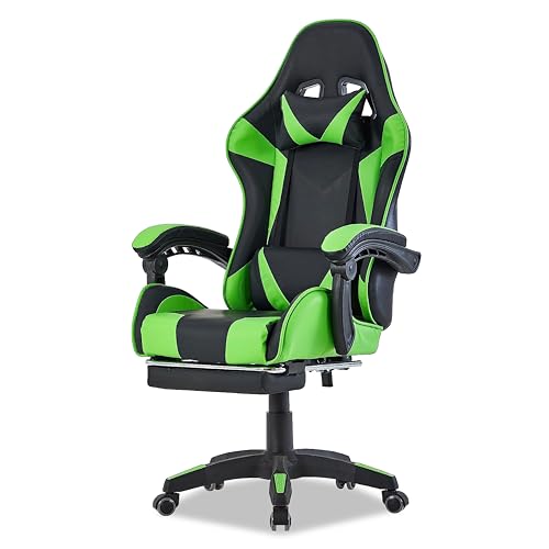 Walden Gaming Stuhl ergonomisch Office Chair bürostühle Gaming Chair Rückenlehne Sitzhöhe verstellbar Drehstuhl Racing Office Computer Ergonomic Video Game Chair (GRÜN) von Walden