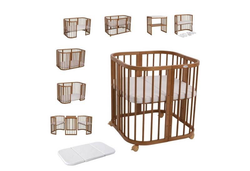 Waldin Babybett Mobiles Babybett aus Holz 7in1 mit Matratze, mitwachsend Waldin Babybett Mobiles Babybett aus Holz 7in1 mit Matratze, mitwachsend von Waldin