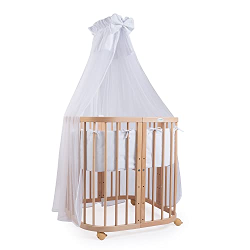 Waldin Babybett aus Holz 7in1 mit Matratze, Mitwachsendes Kinder-Bett, Belüftet, Boden 5-Fach Verstellbar, All-Inclusive-Set, Holz Natur, Stoffe Weiß Waldin Babybett aus Holz 7in1 mit Matratze, Mitwachsendes Kinder-Bett, Belüftet, Boden 5-Fach Verstellbar, All-Inclusive-Set, Holz Natur, Stoffe Weiß von Waldin