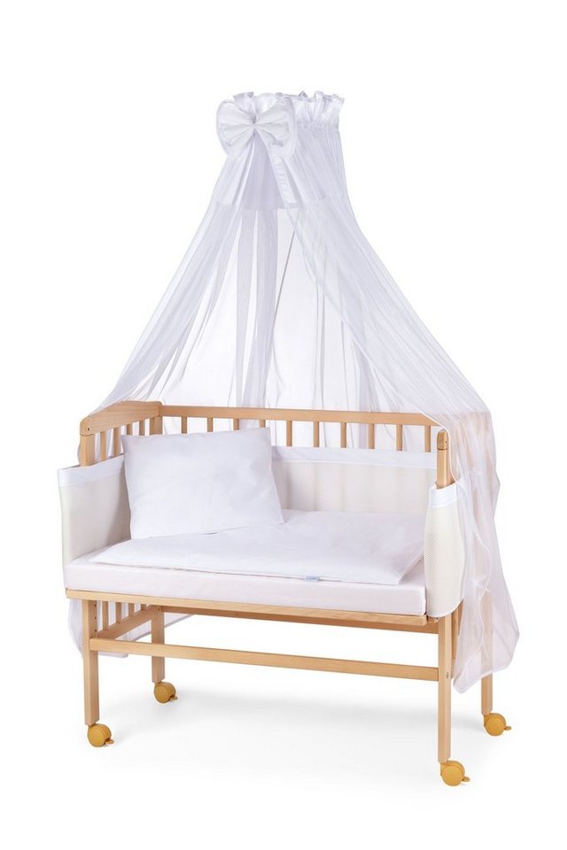 Waldin Beistellbett Waldin Baby Beistellbett,Matratze,Stoffset Buche massiv, verstellbar von Waldin