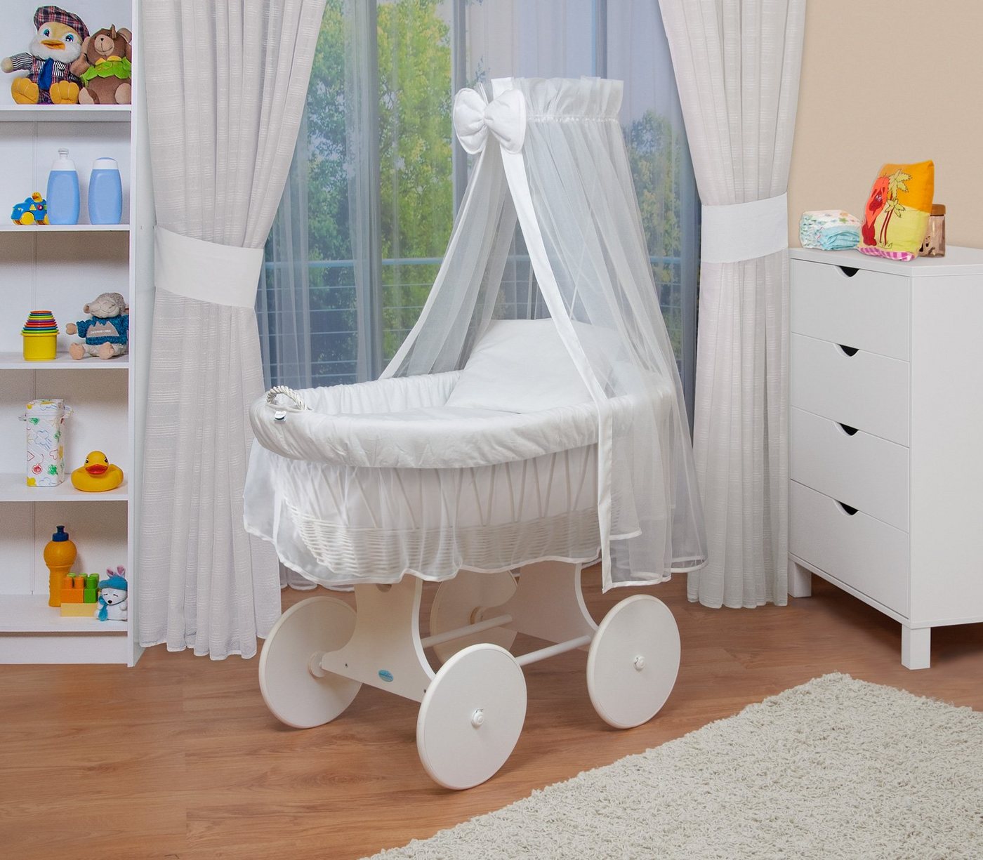 Waldin Stubenwagen Baby Stubenwagen-Set mit Ausstattung,XXL von Waldin