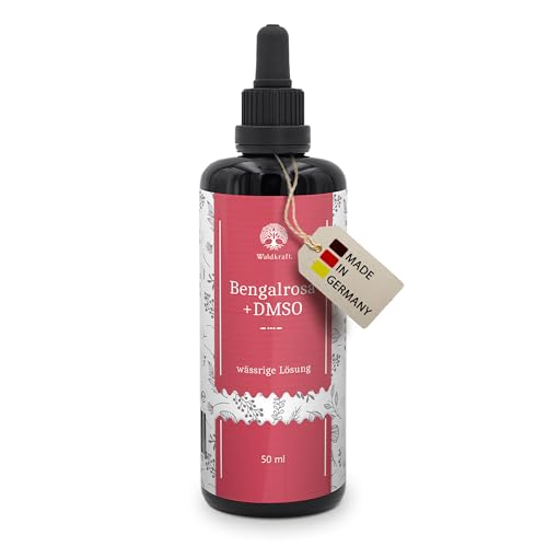 Waldkraft Bengalrosa + DMSO | Fluoreszierender Farbstoff in Bi-destilliertem Wasser | Mit 10 % DMSO zur Färbeintensivierung | Für Haushalt, DIY & Hobby | Ohne Zusatzstoffe | 50 ml im Mironglas von Waldkraft