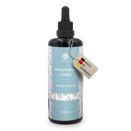 Waldkraft Methylenblau 1% + DMSO 10 % | Methylenblau-DMSO-Lösung in bi-destilliertem Wasser | Farbstoff | Entwickelt mit Therapeuten | 100 ml im Mironglas mit integrierter Pipette Waldkraft Methylenblau 1% + DMSO 10 % | Methylenblau-DMSO-Lösung in bi-destilliertem Wasser | Farbstoff | Entwickelt mit Therapeuten | 100 ml im Mironglas mit integrierter Pipette von Waldkraft