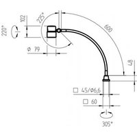 Waldmann LED-Flexschlauchleuchte Rocia RFF 600/850/D 9W 5000K 600Lm 10° - 113183000-00668996 von Herbert Waldmann GmbH & Co. KG