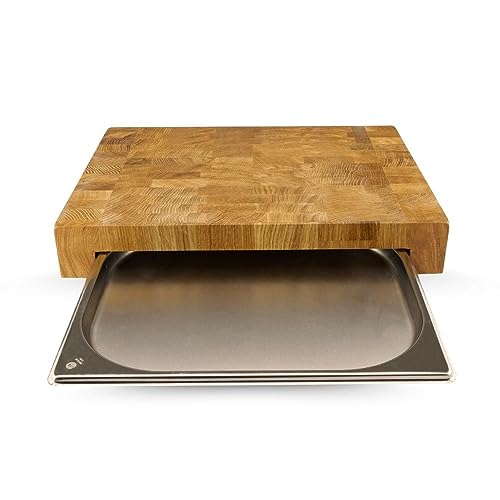 Waldmeister - Schneidebrett aus Eiche mit Edelstahl Auffangschale (40x30cm) - Küchenbrett – Schneidbrett – Hackbrett - perfekt für deine Küche Waldmeister - Schneidebrett aus Eiche mit Edelstahl Auffangschale (40x30cm) - Küchenbrett – Schneidbrett – Hackbrett - perfekt für deine Küche von Waldmeister