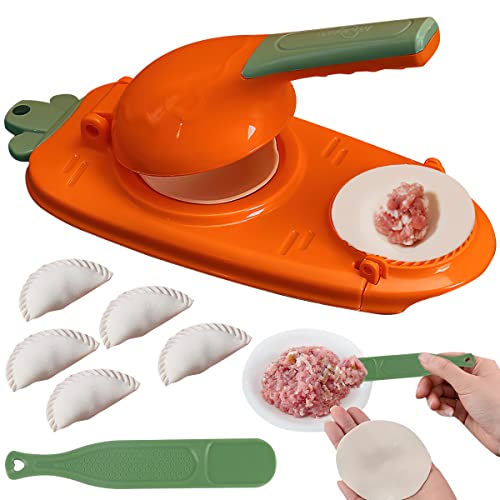 Dumpling Maker, Waldspring Teigtaschen Maker, Teigtaschenformer Orange 2 in 1 für Küchenknödel, Chaos, Teigformen (Orange) von Waldspring