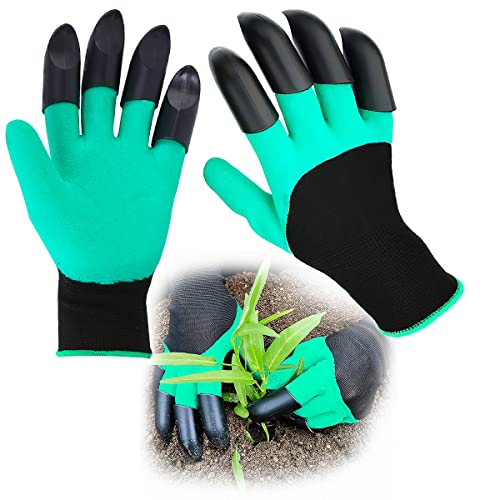 Waldspring 1 Paar Gartenhandschuhe aus Polyesterfaser, Atmungsaktive Arbeitshandschuhe, Schutzhandschuhe Wasserdicht, Allroundhandschuhe für Gartenarbeit, Grün von Waldspring