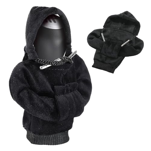 Waldspring Schaltknauf Hoodie, Mini Hoodie für Schaltknauf, Hoodie Schaltknauf für Auto Schalthebel, Hoodie Car Gear Shift Cover für Auto Schaltdrehung (Schwarz) von Waldspring