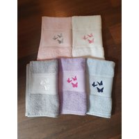 Gästehandtuch Mit Schmetterlingen, Kleines Handtuch von Waldstickerei