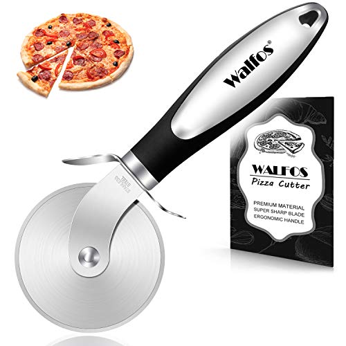 Walfos Pizzaschneider – Professionelles Pizzaschneider-Rad mit rutschfestem Griff, super scharfe und langlebige Klinge, Kuchen, Waffeln und Teigkekse – einfach zu bedienen und zu reinigen von Walfos