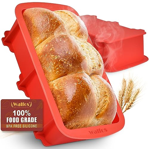 Walfos Silikon-Brot-Kastenform, 22,9 x 12,7 cm, Antihaft-Silikon-Kastenform zum Backen, 2er-Set, perfekt für Brot, Kuchen, Hackbraten, spülmaschinenfest Walfos Silikon-Brot-Kastenform, 22,9 x 12,7 cm, Antihaft-Silikon-Kastenform zum Backen, 2er-Set, perfekt für Brot, Kuchen, Hackbraten, spülmaschinenfest von Walfos