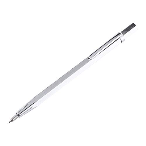 Walfront 1 Stück Carbide Radierstift Graveur Scriber TooL für Glas/Keramik/Blech, Tragbare Tasche Stift mit Clip und Magnet(Silber) von Walfront