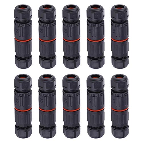 10 Stück Wasserdichte Kabelverbinder, 0.5mm²~2.0mm² IP68 3 polig Stecker Wasserdicht Anschluss Außensteckdose Steckverbinder Verbinder Wasserdicht 10 Stück Wasserdichte Kabelverbinder, 0.5mm²~2.0mm² IP68 3 polig Stecker Wasserdicht Anschluss Außensteckdose Steckverbinder Verbinder Wasserdicht von Walfront