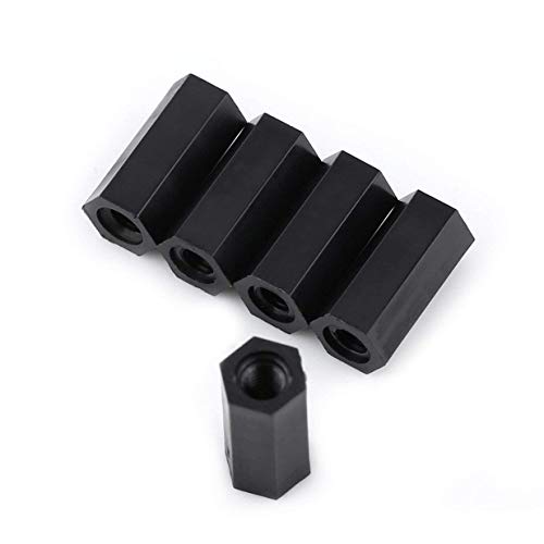 Abstandshalter M3 weiblich auf M3 weiblich, Sechskant-Gewinde, 8 mm, 10 mm, 12 mm, 15 mm, Nylon, schwarz (12 mm), 100 Stück Abstandshalter M3 weiblich auf M3 weiblich, Sechskant-Gewinde, 8 mm, 10 mm, 12 mm, 15 mm, Nylon, schwarz (12 mm), 100 Stück von Walfront