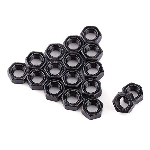 100pcs Din934 Schwarzes Zink überzogen 8.8 Klasse Carbon Stahl Hex Sechskantmuttern M2-M5, Volles Gewinde, Einfaches Ende(M5) von Walfront