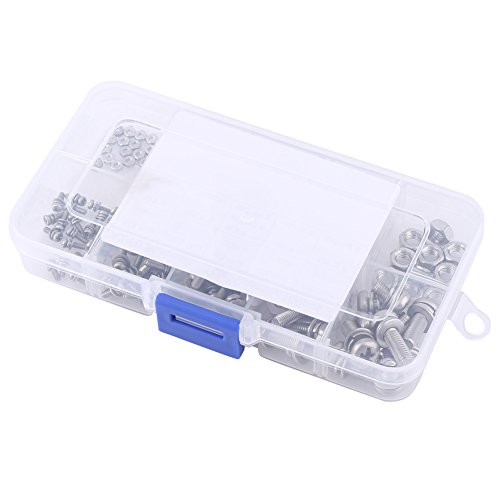 Edelstahlschrauben Set Torx, 160 Teilig Linsenkopfschraube M2 M2.5 M3 M4 M5 304 Edelstahl Pan Kopf Schrauben Muttern Sortiment Kit mit Aufbewahrungsbox von Walfront