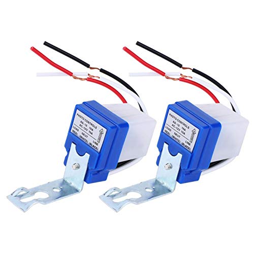Swith Fotosensorschalter, Lichtsteuerung, 2 Stück, automatischer Lichtsteuerungssensor für den Außenbereich mit Fotozellen-Lichtschalter, Sensorschalter (AS-10A-12 V) von Walfront