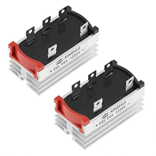 2 stücke Brückengleichrichter Hochleistungsmetallgehäuse Einphasendiode 3 Phasendiode 50 Ampere 1200 V Aluminium von Walfront