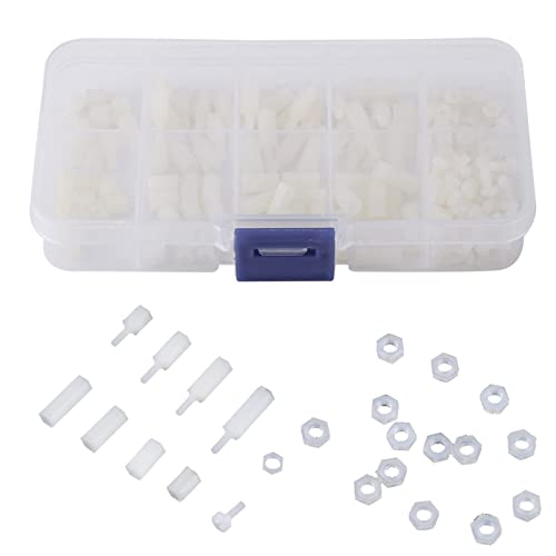 200 Stück M2.5 Nylon Männlich Weiblich Sechskant Abstandsbolzen Muttern Sortiment Kit Abstandshalter Kunststoff Zubehör Set von Walfront