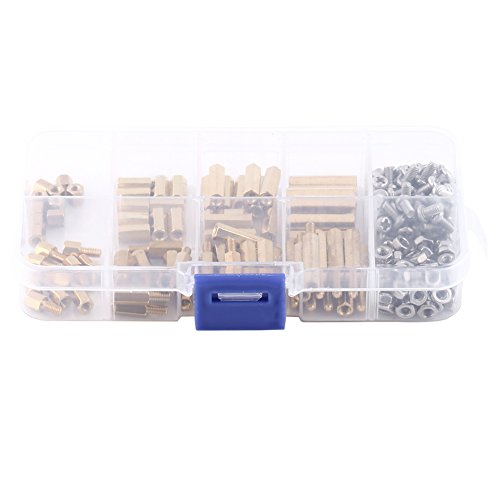 200pcs M3 Messing StandOff Edelstahl Schraube Mutter Set, PCB Hex männlich weiblich Gewinde Spacer Schraube Nuss Sortiment DIY Set für Motherboard(Set B) von Walfront