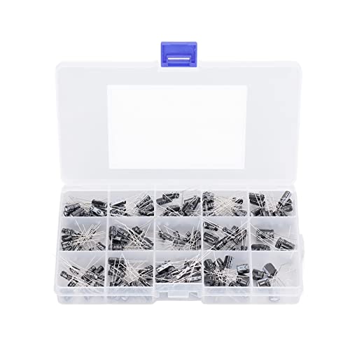 215Pcs 15 Value Elektrolytkondensator Sortiments-Kit Bereich 0.1uF-330uF Aluminium Radial Leads Kondensator mit Aufbewahrungsbox von Walfront