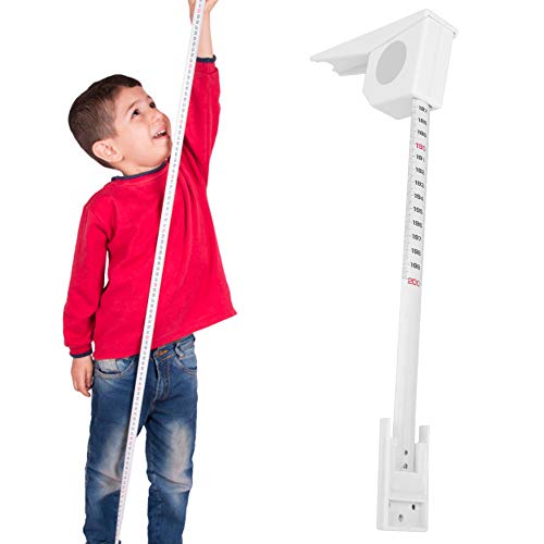 2M ABS Stature Meter Wall Mounted Height Meter Home Use Growth Height Chart Ruler 2M Retractable Tape Measuring Tool for Adults Children(White) von Walfront