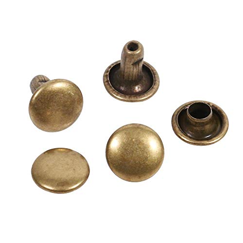 100 Stück, Metall Nieten, Doppelkappe Röhrenförmiges Lederreparaturen Dekoration 8 x 8 mm(Bronze Farben) von Walfront