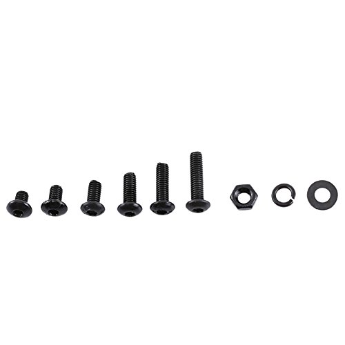 300 Stück Sortiment Bolzen Sechskant Unterlegscheiben M3 aus schwarzer Säuregierung Zylinderkopf/rund/gefräst (B Rundkopf) von Walfront