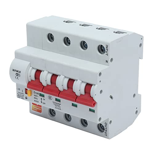 4-poliger WiFi Leistungsschalter Ferngesteuerter Sicherungsautomat Flammhemmender Shell Fi Schutzschalter WiFi mit Sicherheitssperre AC400V((100A)) von Walfront
