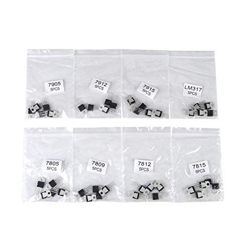 40 Stück 8 Typen 7805 7809 7812 7815 7905 7912 7915 LM317 bis 220 Transistor Sortiment Kit Set von Walfront