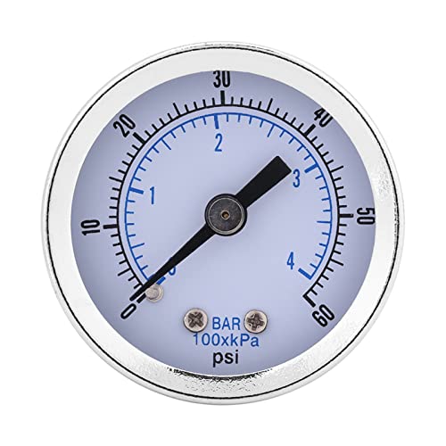 Walfront 40mm Durchmesser 0-60psi/0-4bar 1/8" BSPT Doppelskala Pneumatische Hydraulik Manometer Manometer Gas Wasser Öldruckprüfer Piezometer 1/8" Bspt von Walfront