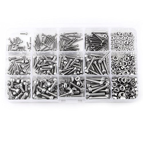 480 Stücke M2 M3 M4 Edelstahl SS304 Innensechskantkopf Schrauben Muttern Sortiment Kit mit Aufbewahrungsbox von Walfront