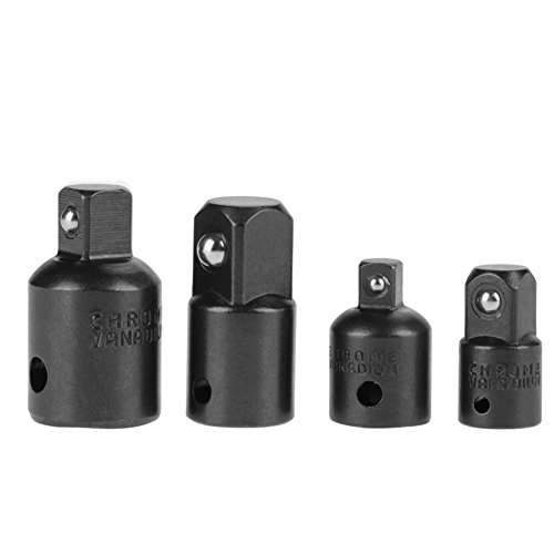 4pcs Chrom-Vanadium-Stahl-Sockel-Adapter und Reduzier-Set - 1/4 ", 3/8", 1/2 "Schraubenschlüssel-Adapter Ratschen-Sockel Extentsion Conversion Kit (Schwarz) von Walfront