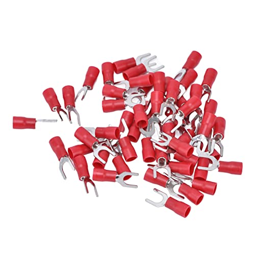 50 Stück Isolierter Gabelspaten Schnellspleiß 14-12 AWG (2,5-4,0 Mm²) Drahtverbinder Elektrische Crimpklemme(SV3.5-6) von Walfront