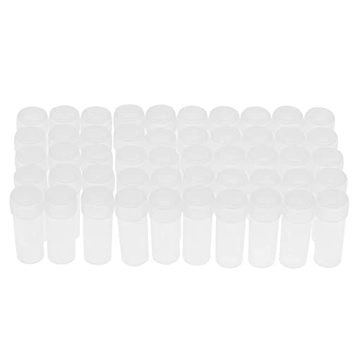 50 Stück Mini Plastik Reagenzgläser, 5ml Teströhrchen Kunststoff Probenflaschen Kleiner Vorratsbehälter von Walfront