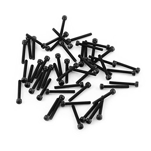 50pcs M3 Black Hex Sockel Kappe Kopf Schrauben Set 12,9 Grad Legierung Kohlenstoffstahl DIN912 4-50mm Vollgewinde Plain Finish teilweise mit Gewinde M3*25mm von Walfront