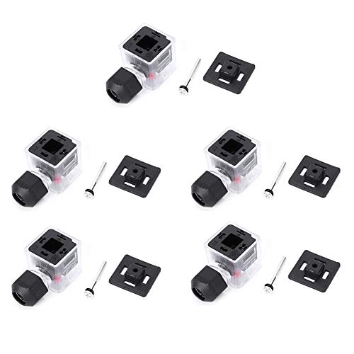 Magnetventil Stecker, 5 Stück Hydraulischer Spulenstecker Wasserdichter Staubdichter Transparenter Mit Licht für DC (12V) von Walfront