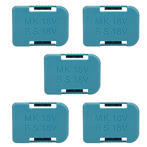 5Pcs Lithium Batterie Lagerregal Halter Regalhalterung Gürtelschlitz Batteriehalter für 18V 9,5 X 7 X 2,5 cm Wandhalterung(Cyan) von Walfront