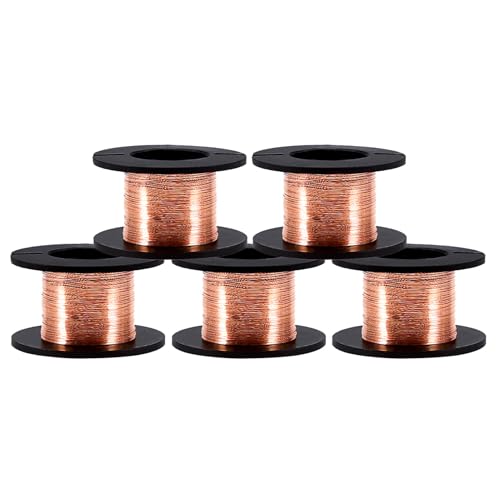 5pcs Emaillierte Kupferdraht Magnet Wicklungs Draht 0.1mm Stärke 12m Länge für das Verbinden oder das Löten Zweck, natürlich von Walfront