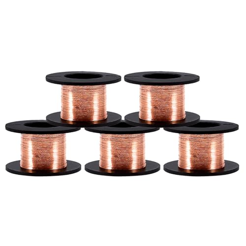 5pcs Emaillierte Kupferdraht Magnet Wicklungs Draht 0.1mm Stärke 12m Länge für das Verbinden oder das Löten Zweck, natürlich von Walfront