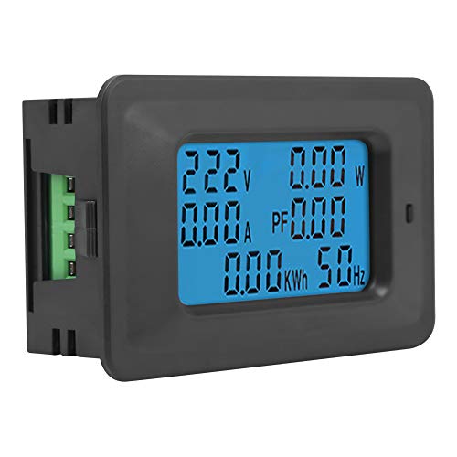 6-in-1 Home Stromzähler Panel AC 20A 110-250V Digitalanzeige Multifunktionsleistung (Watt) Strom (Ampere) Spannung (Volt) Meter Tester Panel Energieverbrauch KWH Frequenz Monitor von Walfront