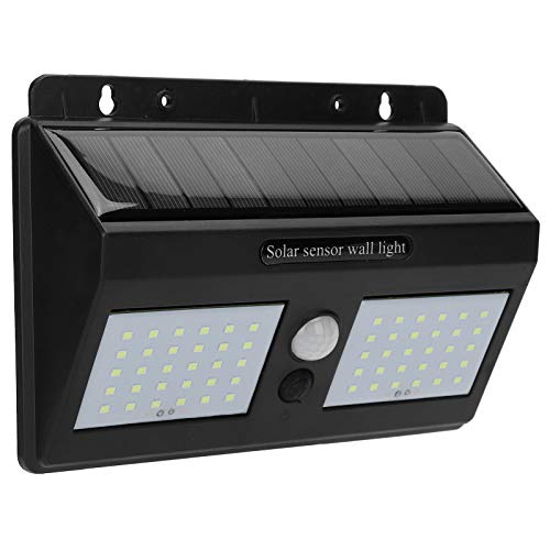 60 LED Solarlampen wasserdicht für Außen, Solar Aussenleuchte mit drahtloser Sensor, 5,5 V 1,2 W Solar Wasserdichte Wandleuchte, 1200 mAh Solarleuchten schwarz von Walfront