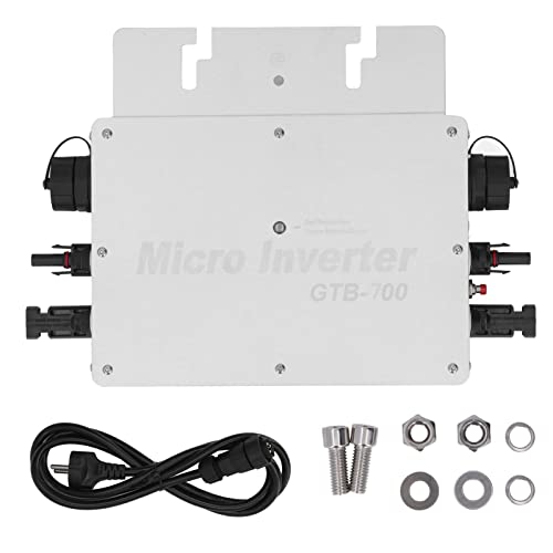 700W Micro Inverter Solar Grid Tie Inverter WIFI Control Micro Wechselrichter Solar Inverter Controller 120 230V AC Outlets Auto Identification IP65 Wasserdichter Wechselrichter (Silber) von Walfront